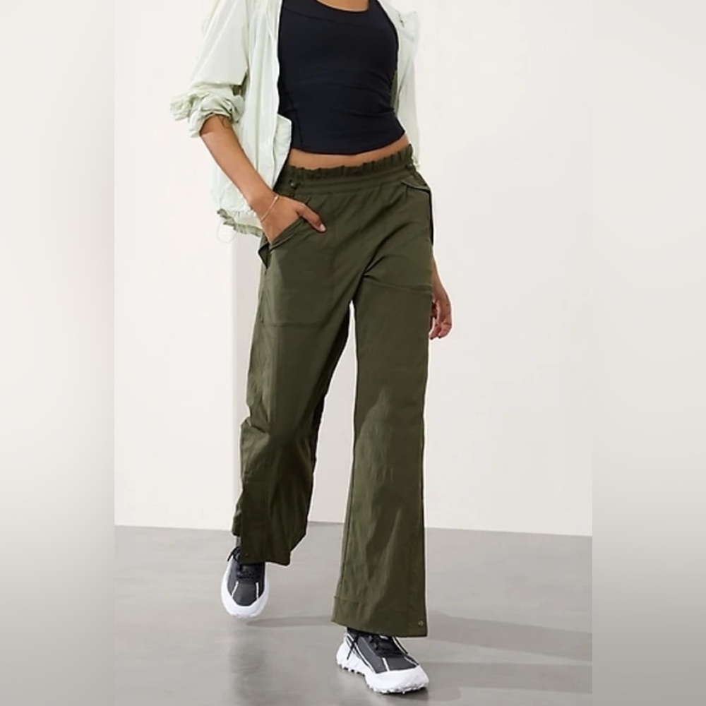 Athleta Forest Green Wide-Leg Pants